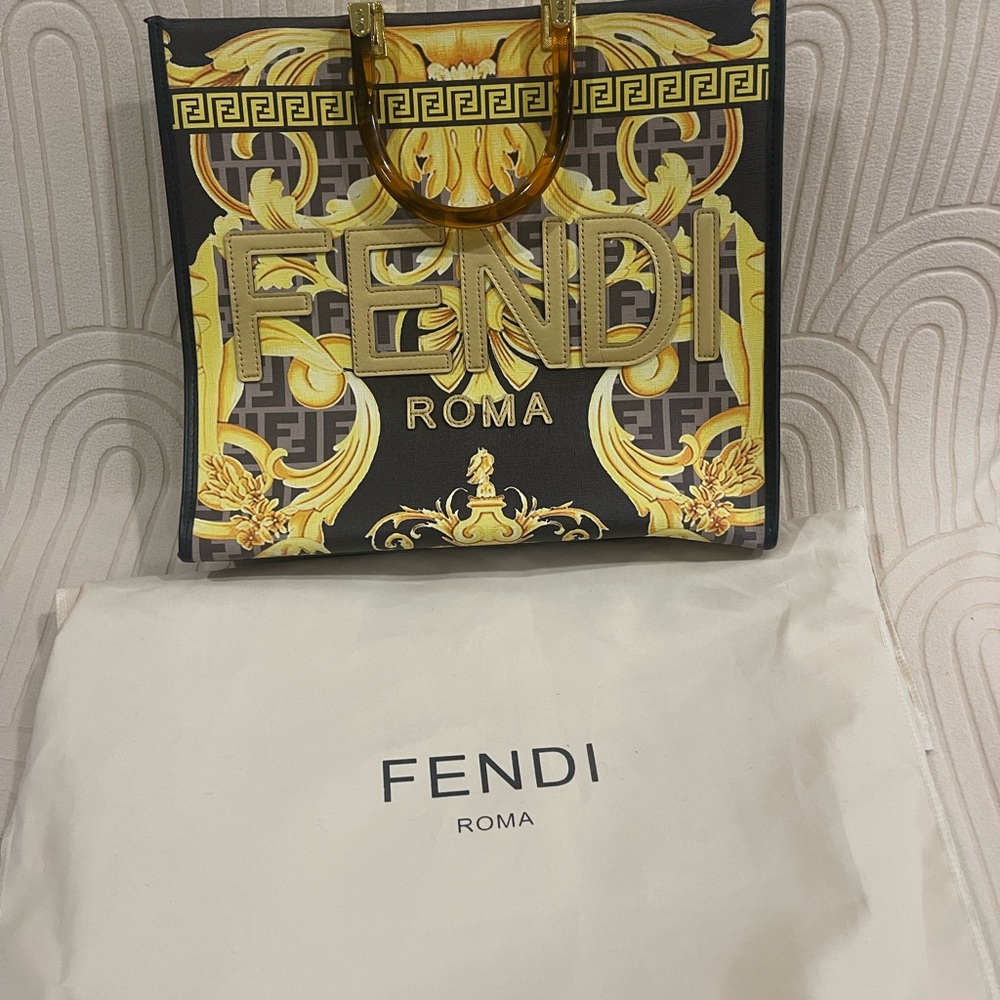 Fendi Black and Gold Tote with Dust Bag